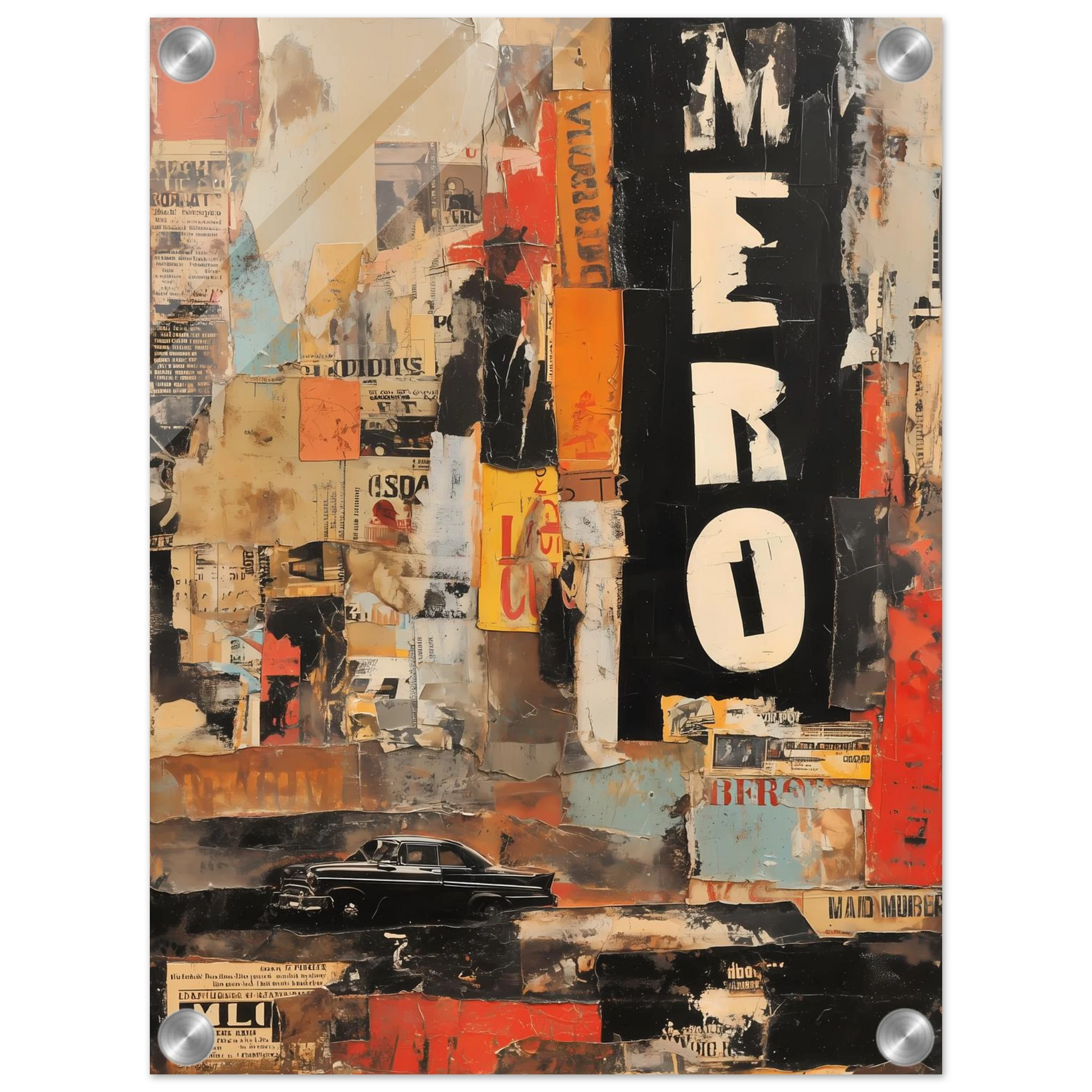 Affiches Lacérées — tableau plexiglas — vue 3 — art mural STNCL
