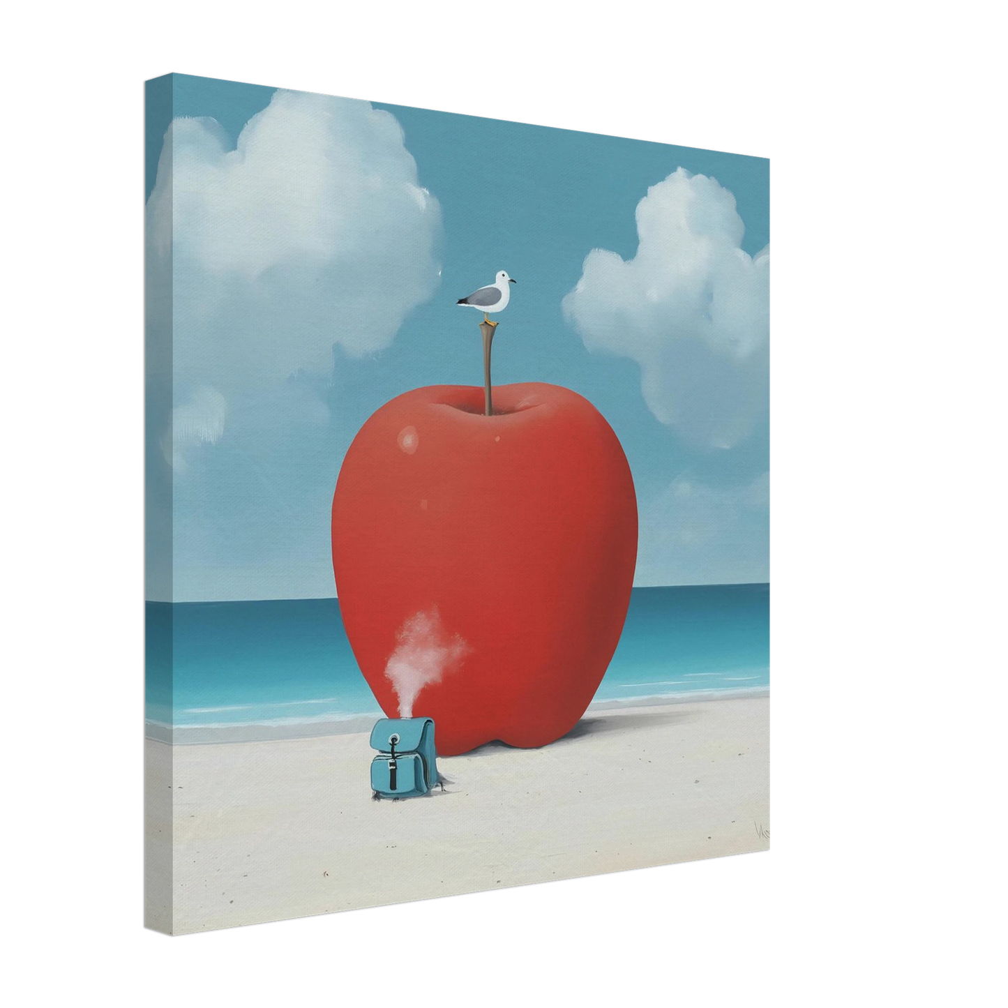 Pomme sur la Plage — tableau sur toile — vue 4 — art mural STNCL