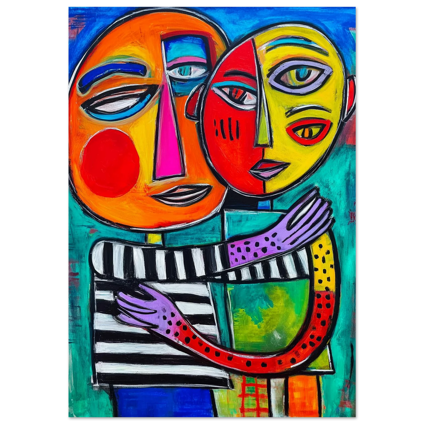 Deux Visages Enlacés — tableau aluminium — art mural STNCL