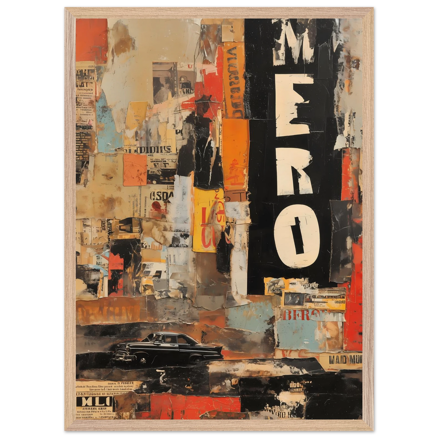 Affiches Lacérées — tableau encadré bois — vue 13 — art mural STNCL