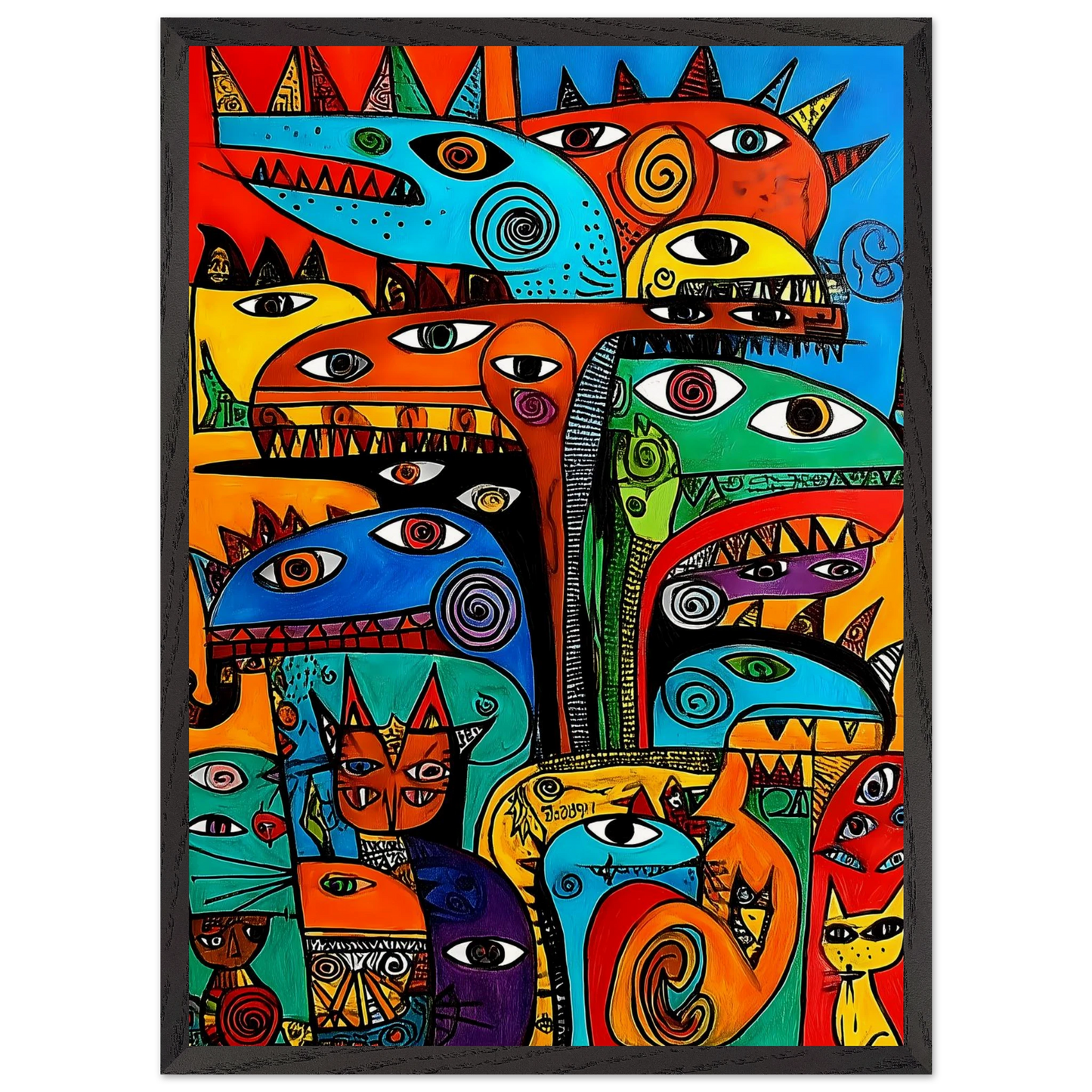 La Tribu — tableau encadré bois — vue 10 — art mural STNCL