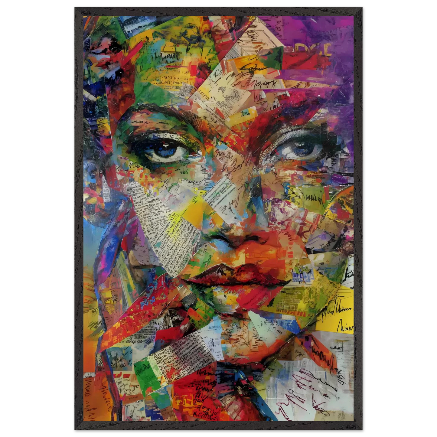 Belle de Papier — tableau encadré bois — vue 2 — art mural STNCL