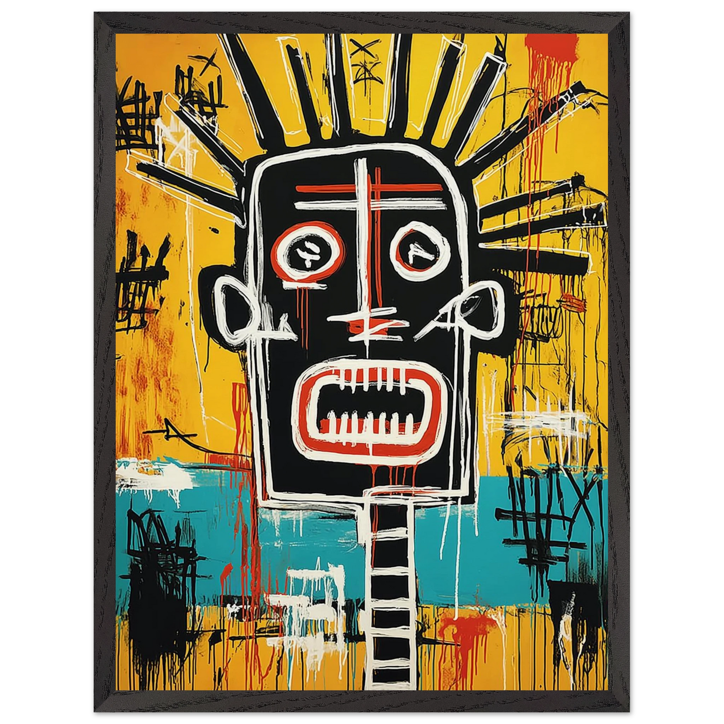 Tête Solaire — tableau encadré bois — vue 15 — art mural STNCL