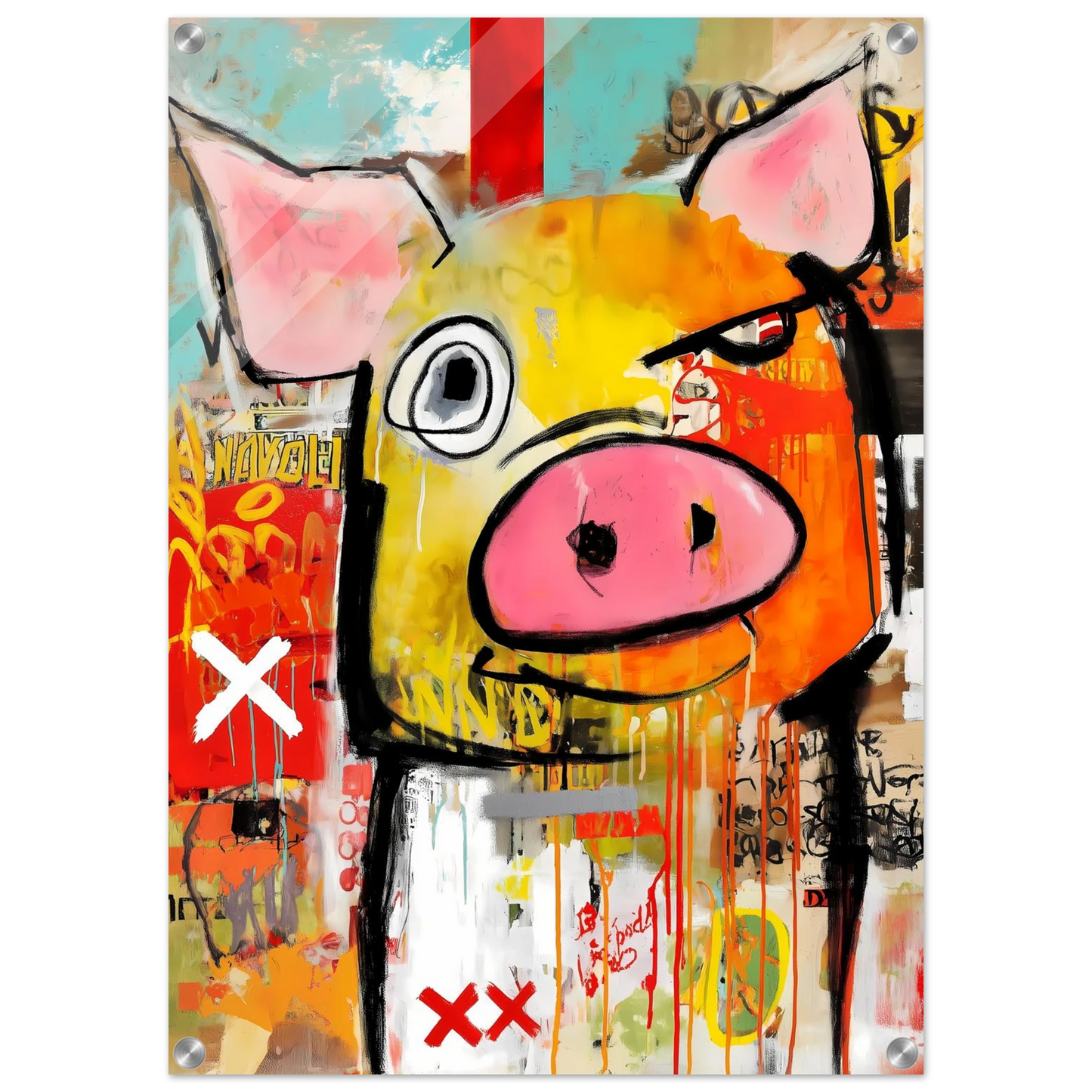 Le Cochon Bougon — tableau plexiglas — vue 2 — art mural STNCL