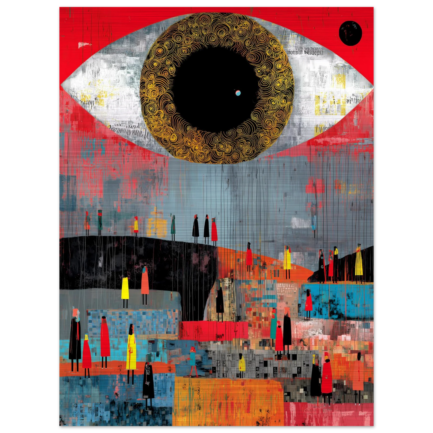 L'Oeil et la Foule — tableau aluminium — vue 2 — art mural STNCL