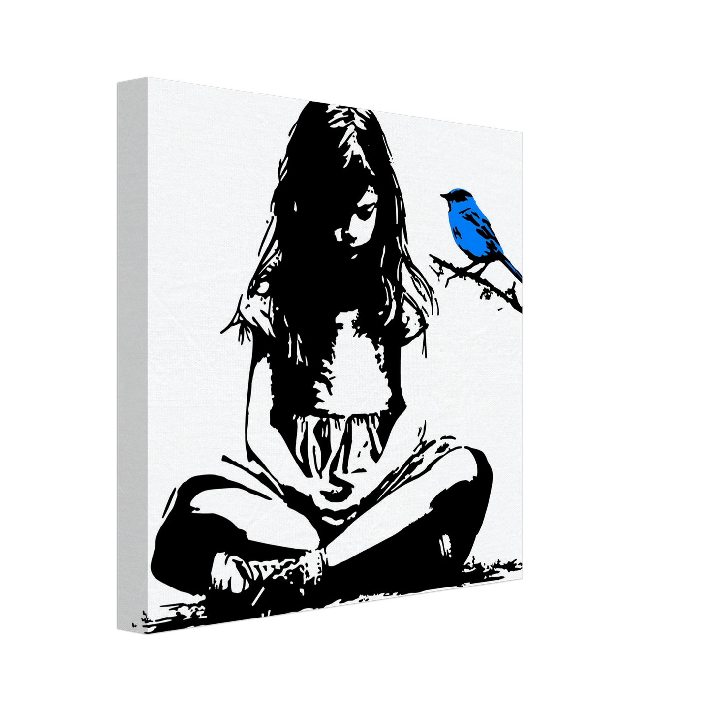 L'Oiseau Bleu — tableau sur toile — vue 2 — art mural STNCL