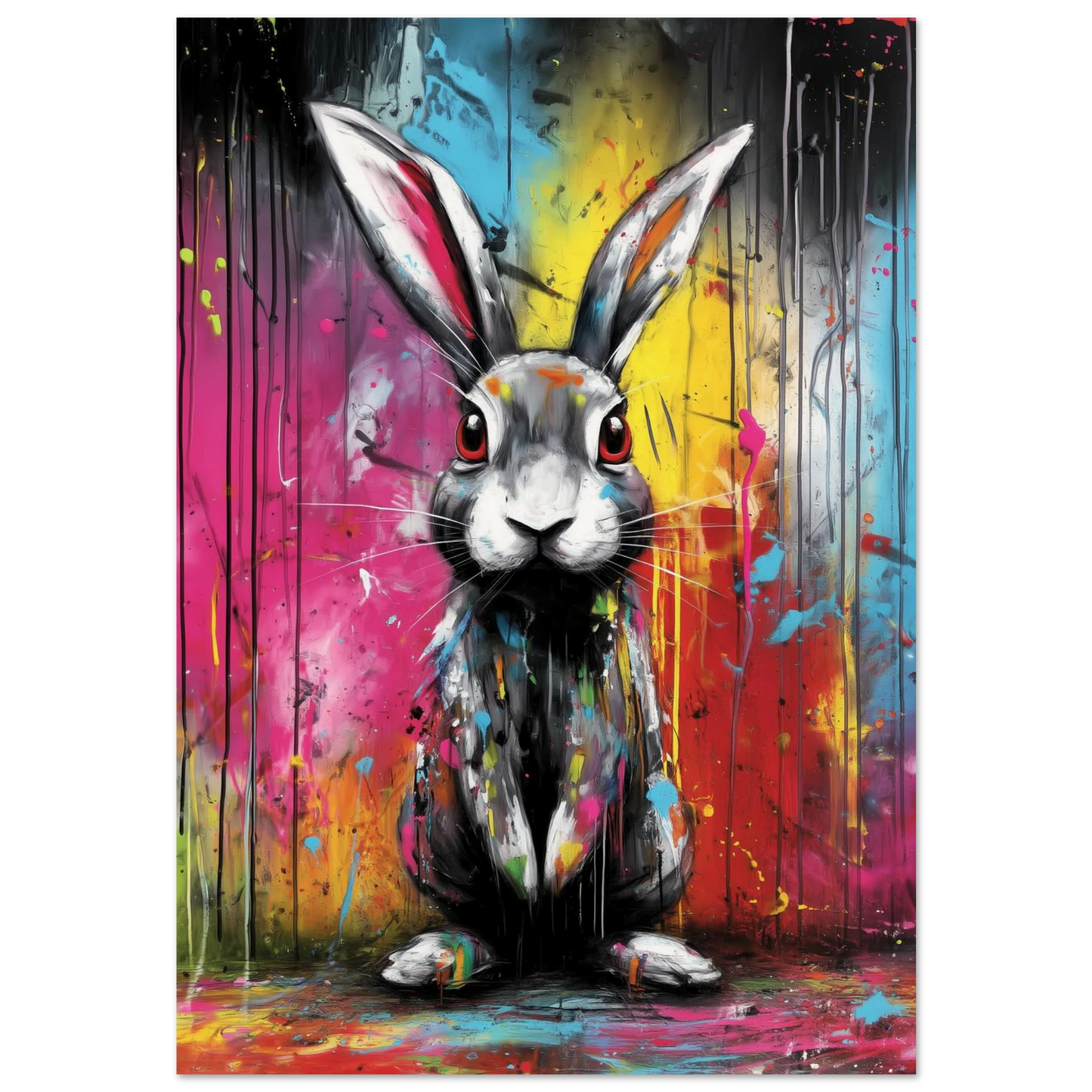 Lapin aux Yeux Rouges — affiche d'art — art mural STNCL