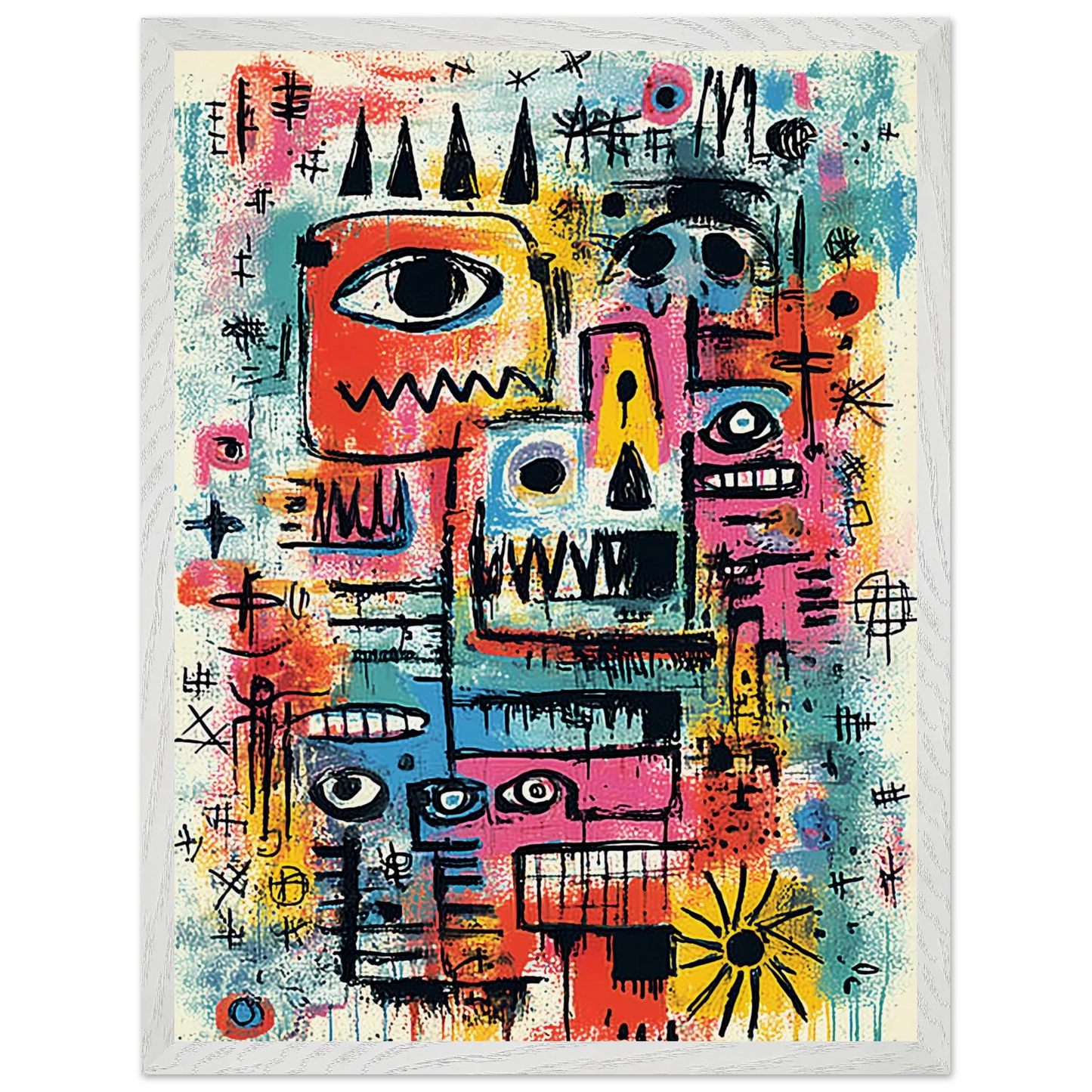 Tribu Primitive — tableau encadre bois — vue 8 — art mural STNCL