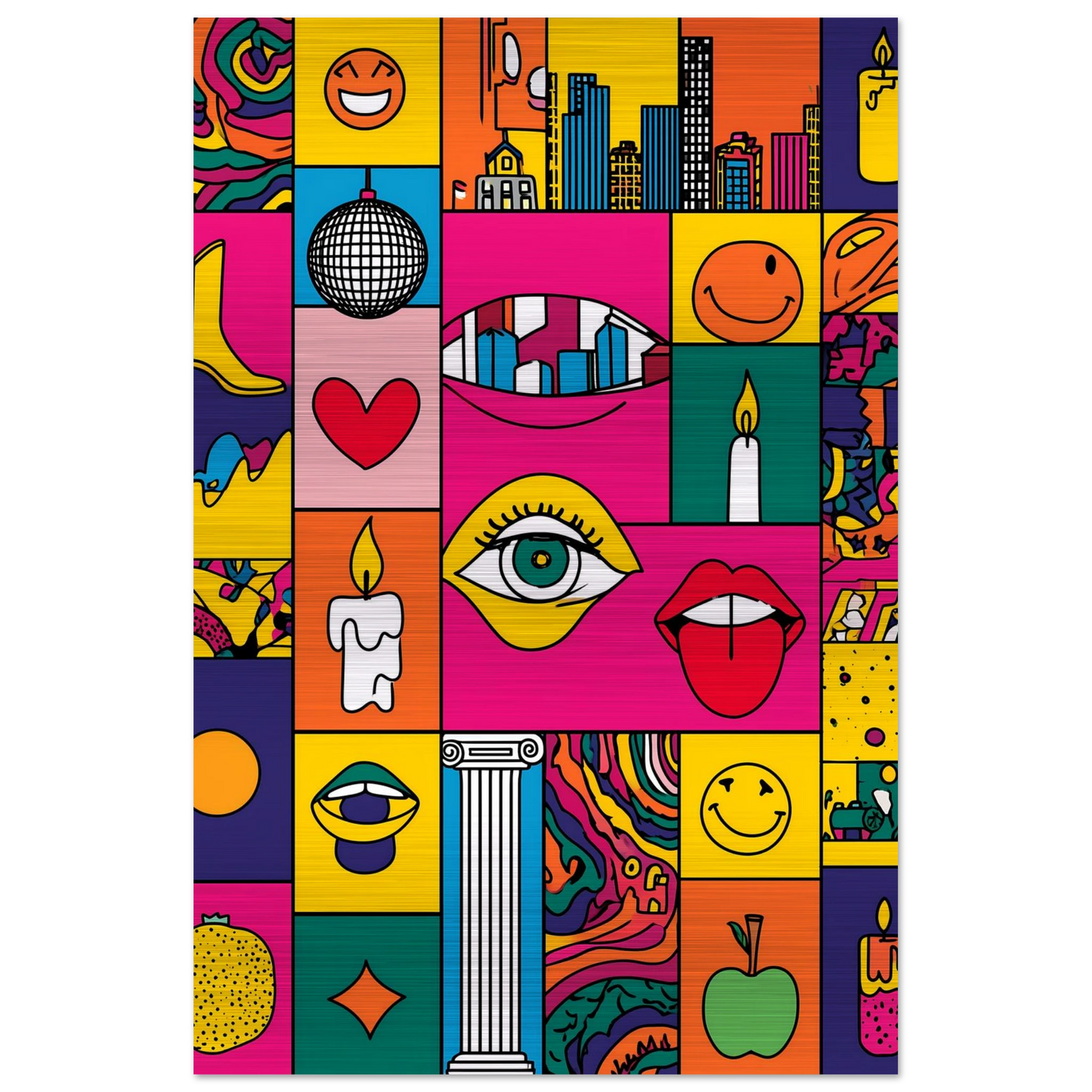 Icônes en Grille — tableau aluminium — vue 3 — art mural STNCL
