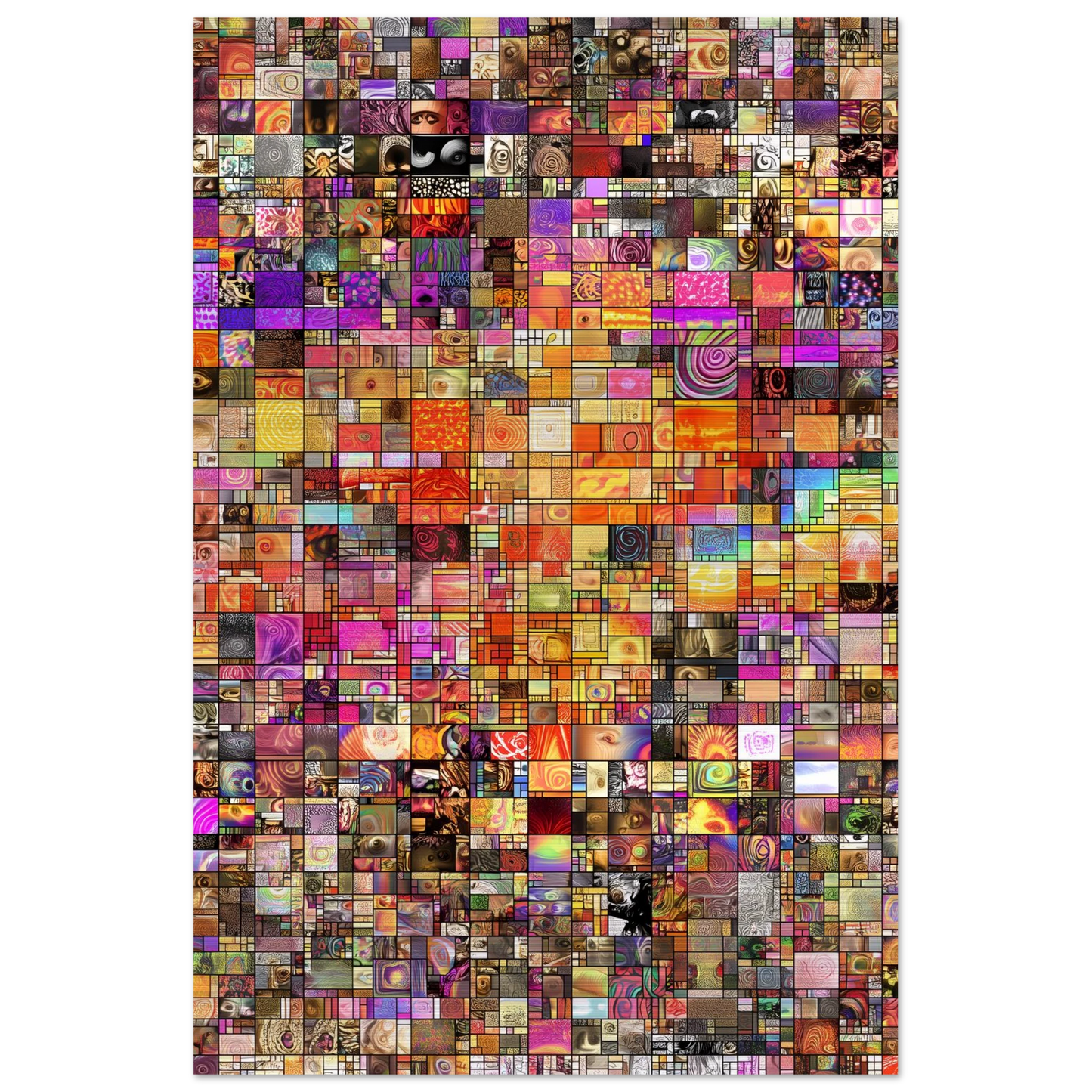 Mosaïque des Mille Mondes — tableau aluminium — vue 3 — art mural STNCL