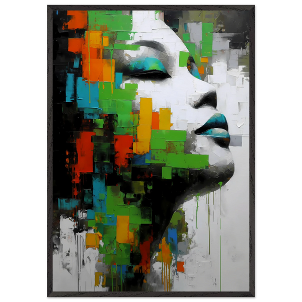 Visage en Éclats Verts
