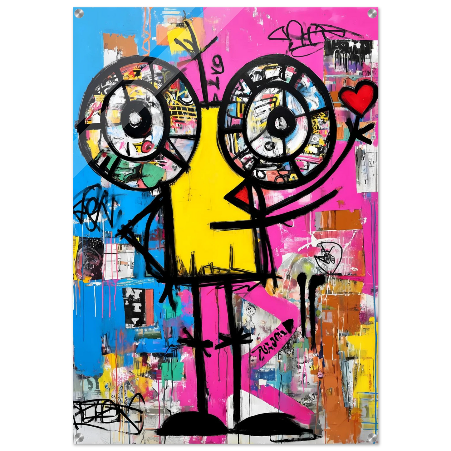 Petit Monstre au Cœur — tableau plexiglas — art mural STNCL