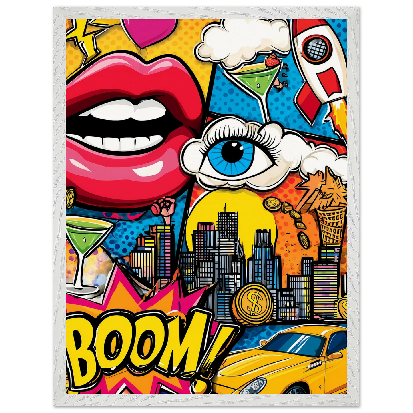 BOOM Pop Art — tableau encadre bois — vue 8 — art mural STNCL