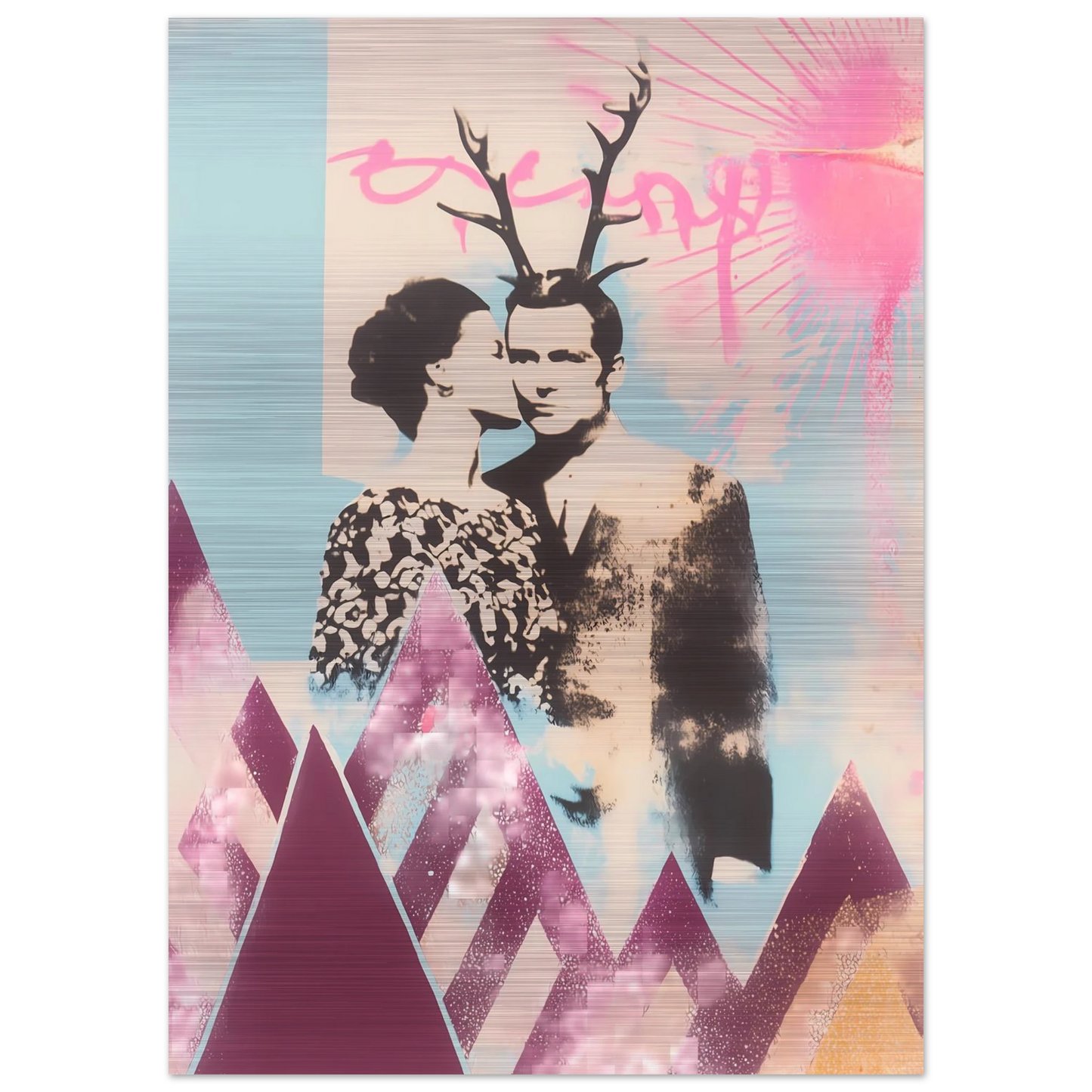 Le Couple aux Bois — tableau aluminium — vue 4 — art mural STNCL