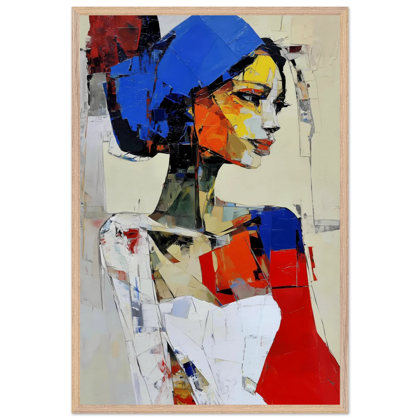 Profil en Éclats de Couleur — tableau encadré bois — vue 14 — art mural STNCL