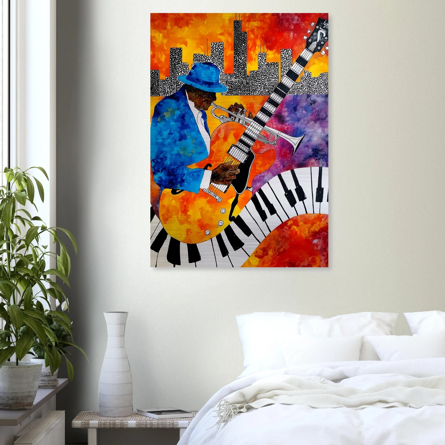 Blues en Ville — tableau aluminium — vue 7 — art mural STNCL