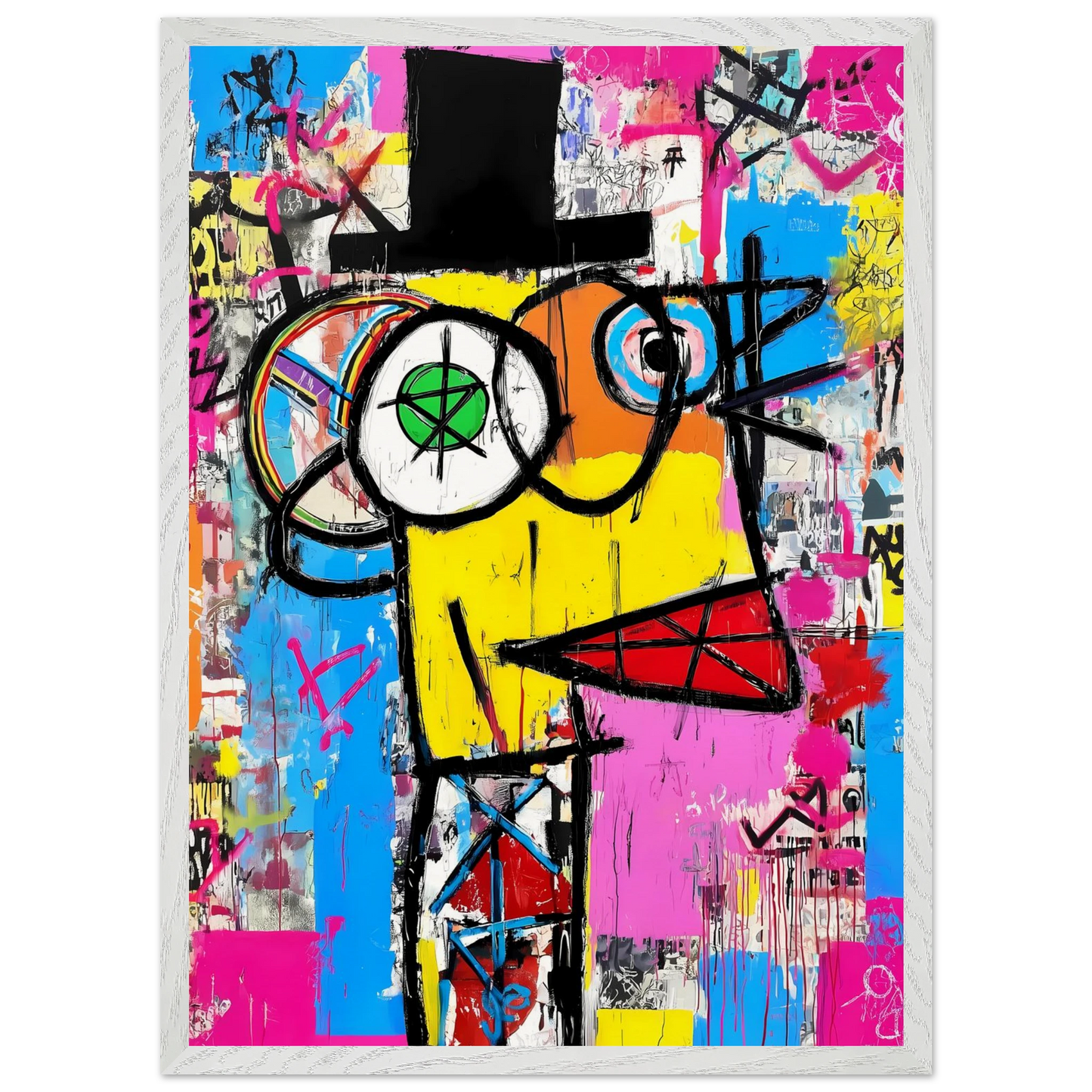 L'Homme au Chapeau Noir — tableau encadré bois — vue 11 — art mural STNCL
