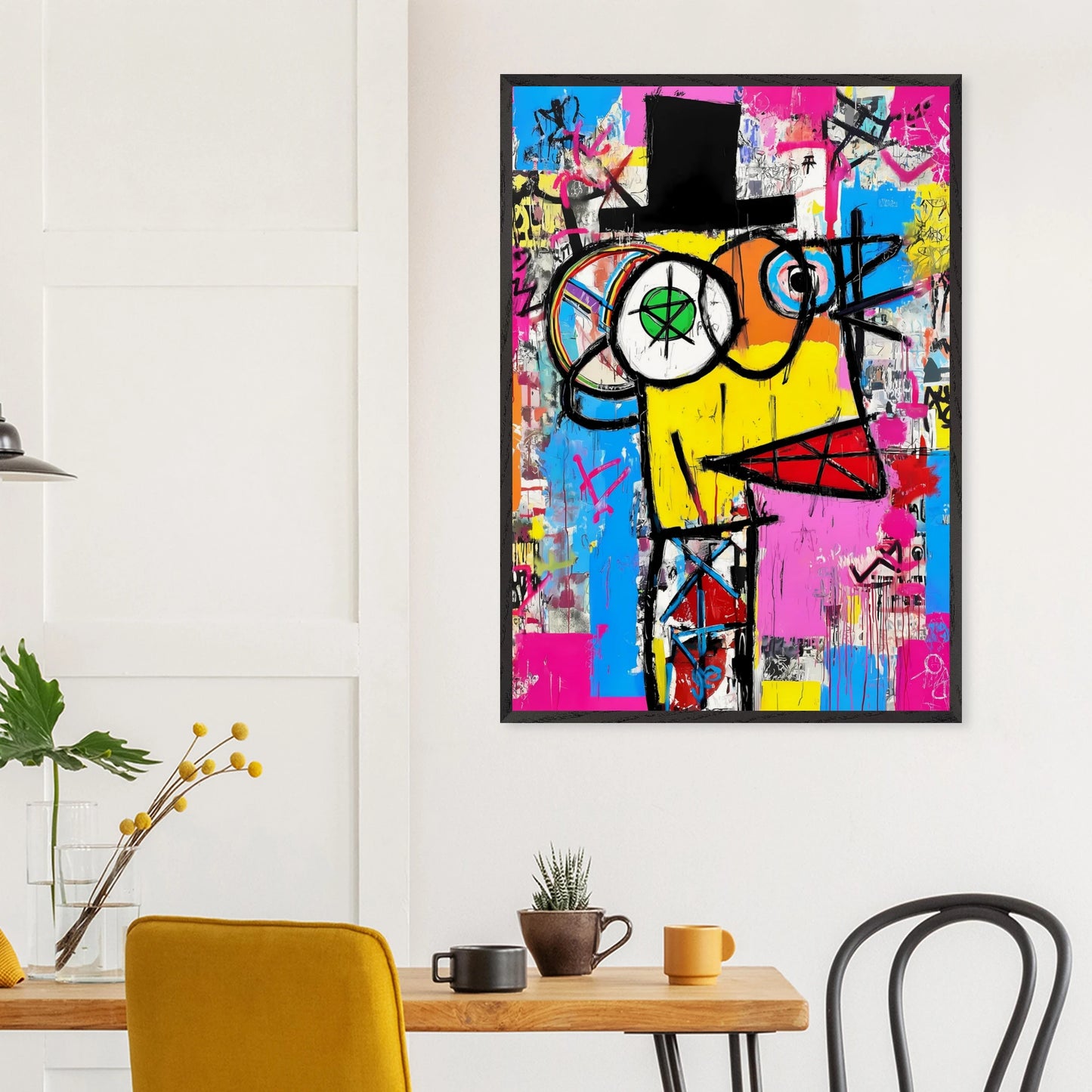 L'Homme au Chapeau Noir — tableau encadré bois — vue 18 — art mural STNCL