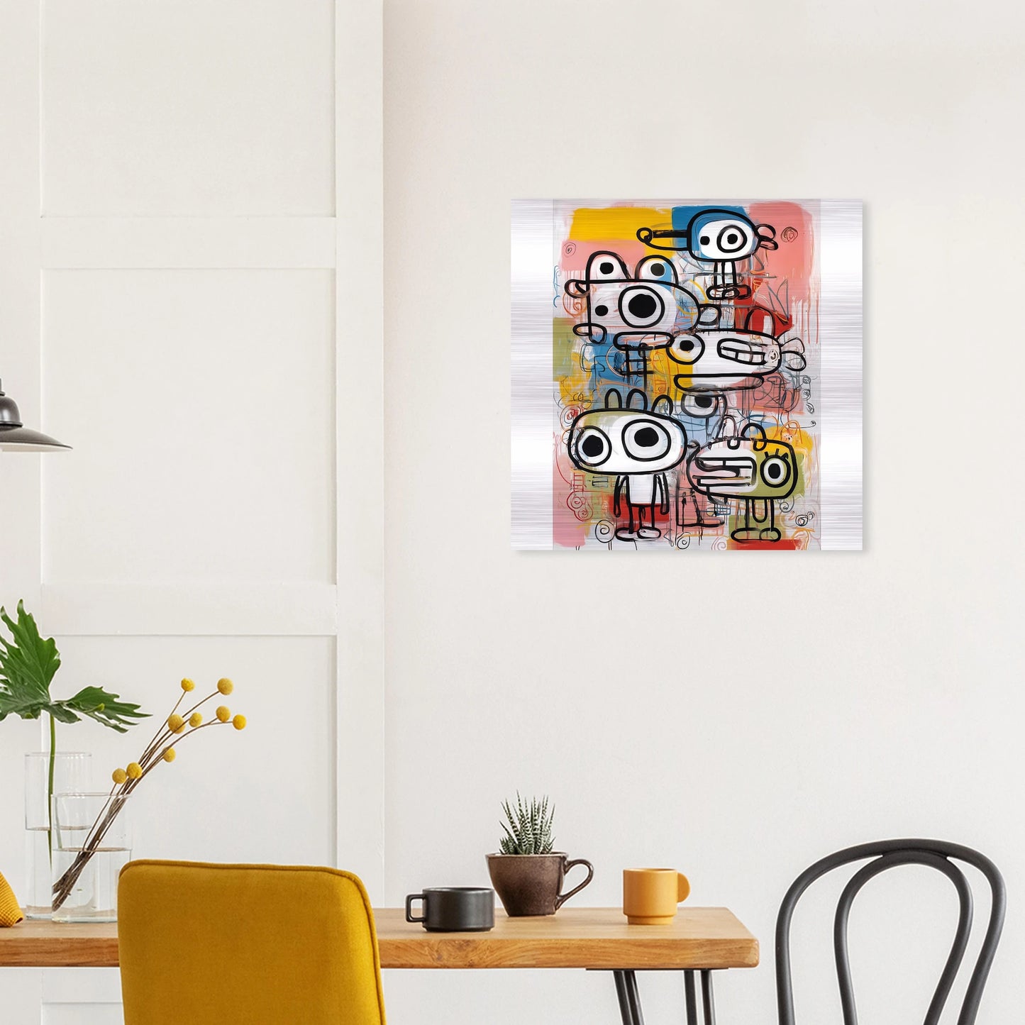 Les Cinq Curieux — tableau aluminium — vue 7 — art mural STNCL