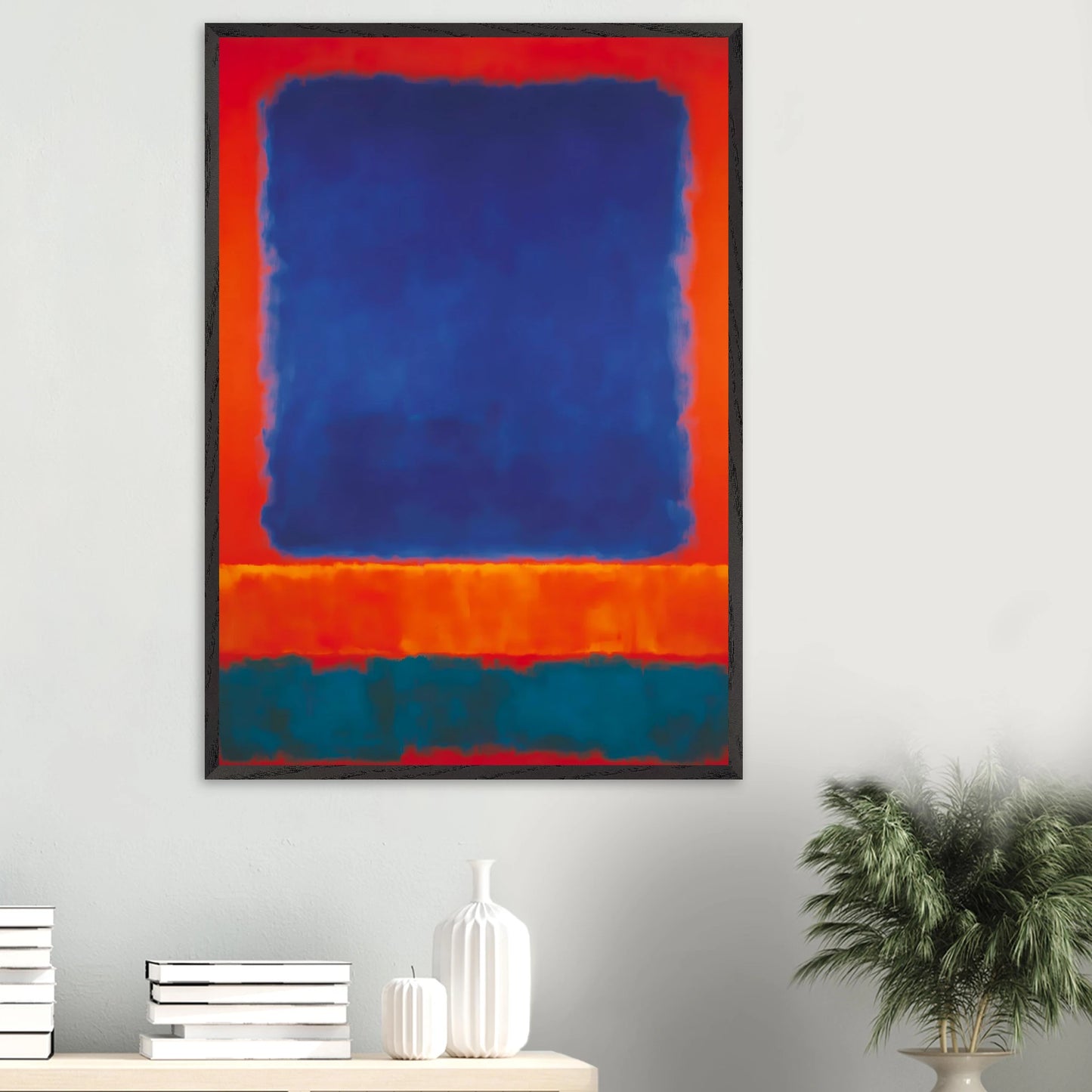 Bleu en Apesanteur — tableau encadré bois — vue 16 — art mural STNCL