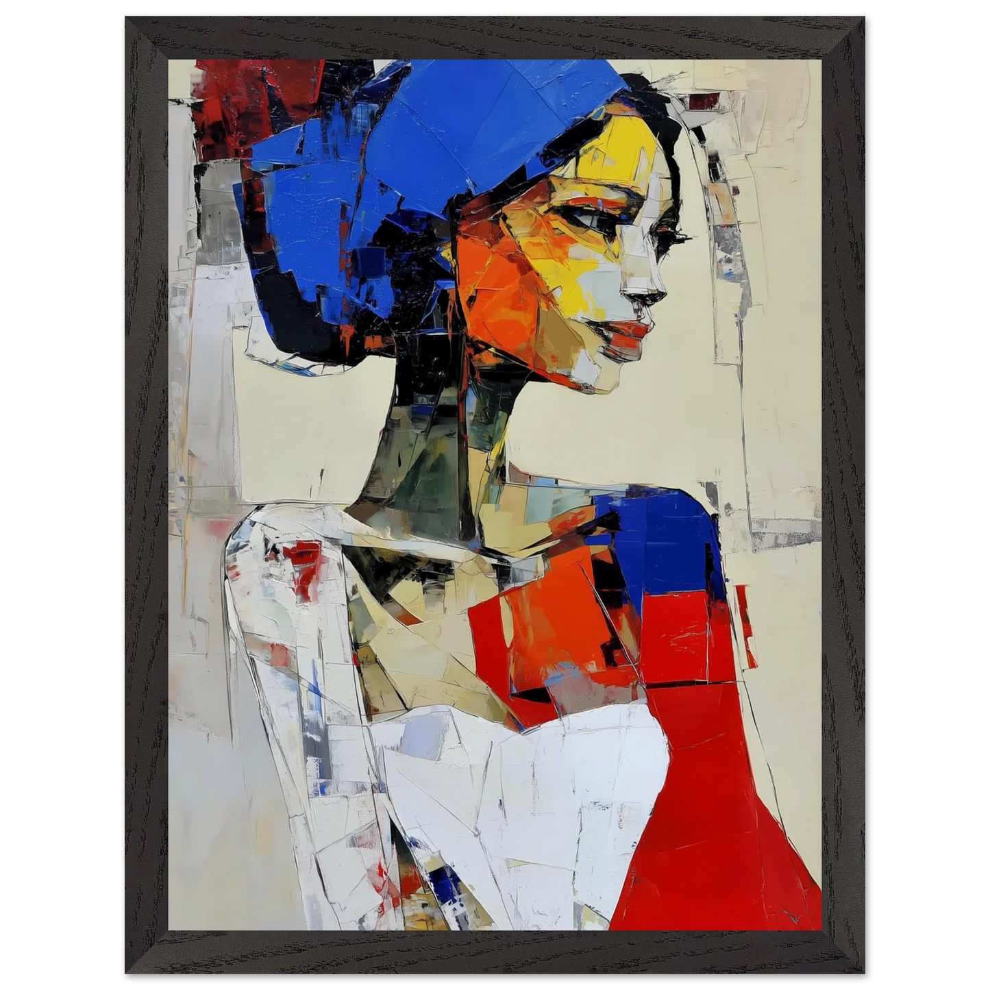 Profil en Éclats de Couleur — tableau encadré bois — vue 4 — art mural STNCL