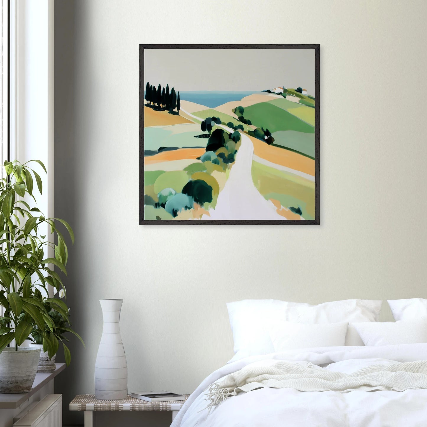 Chemin vers la Mer — tableau encadre bois — vue 14 — art mural STNCL