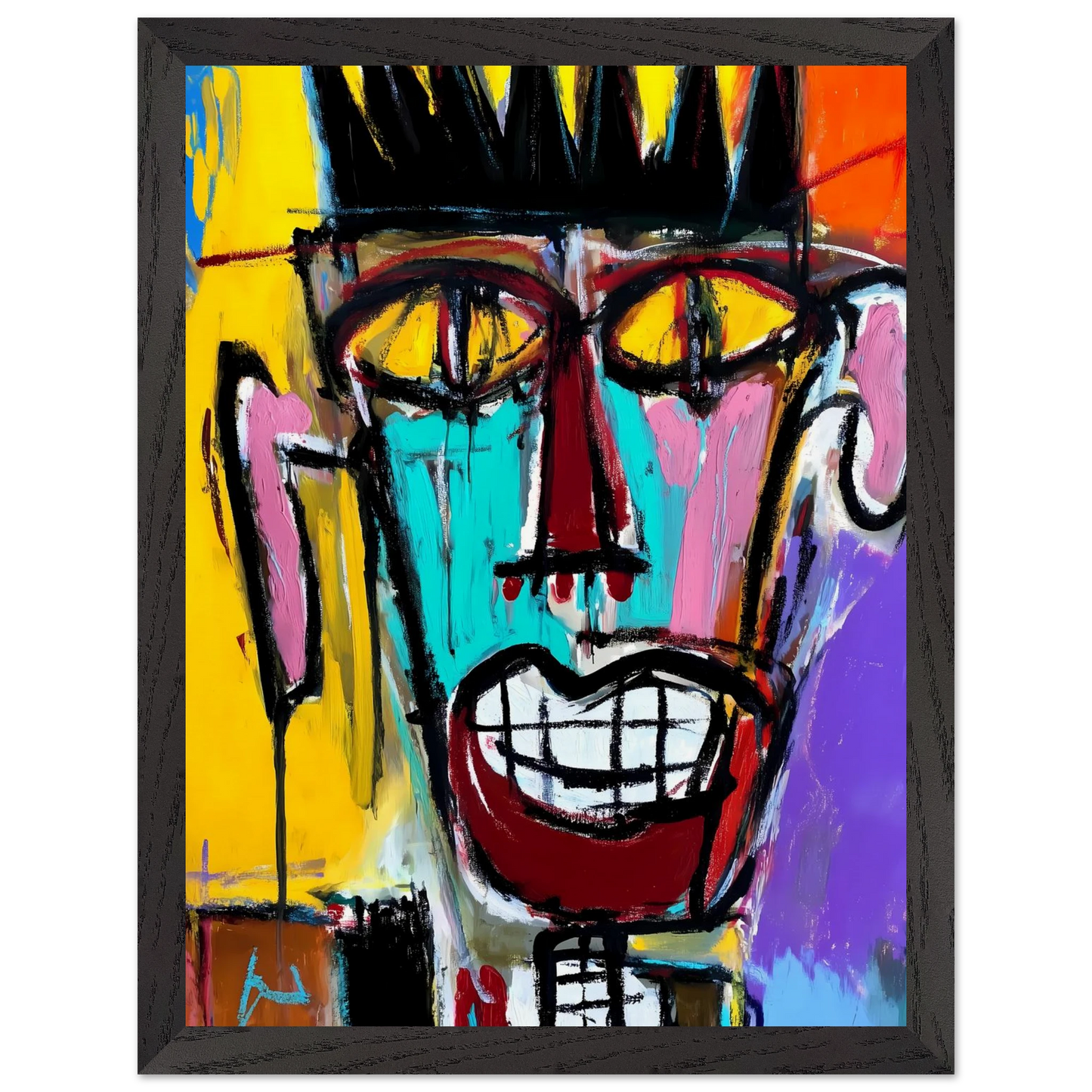Sourire Carnassier — tableau encadré bois — vue 4 — art mural STNCL