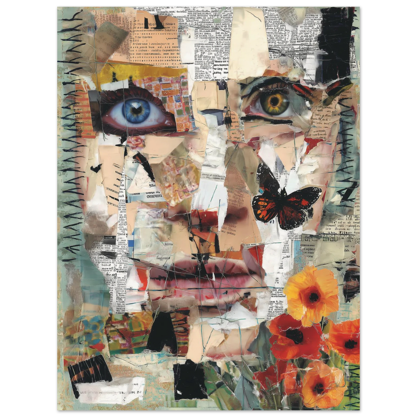 Le Visage de Papier — affiche d'art — vue 3 — art mural STNCL