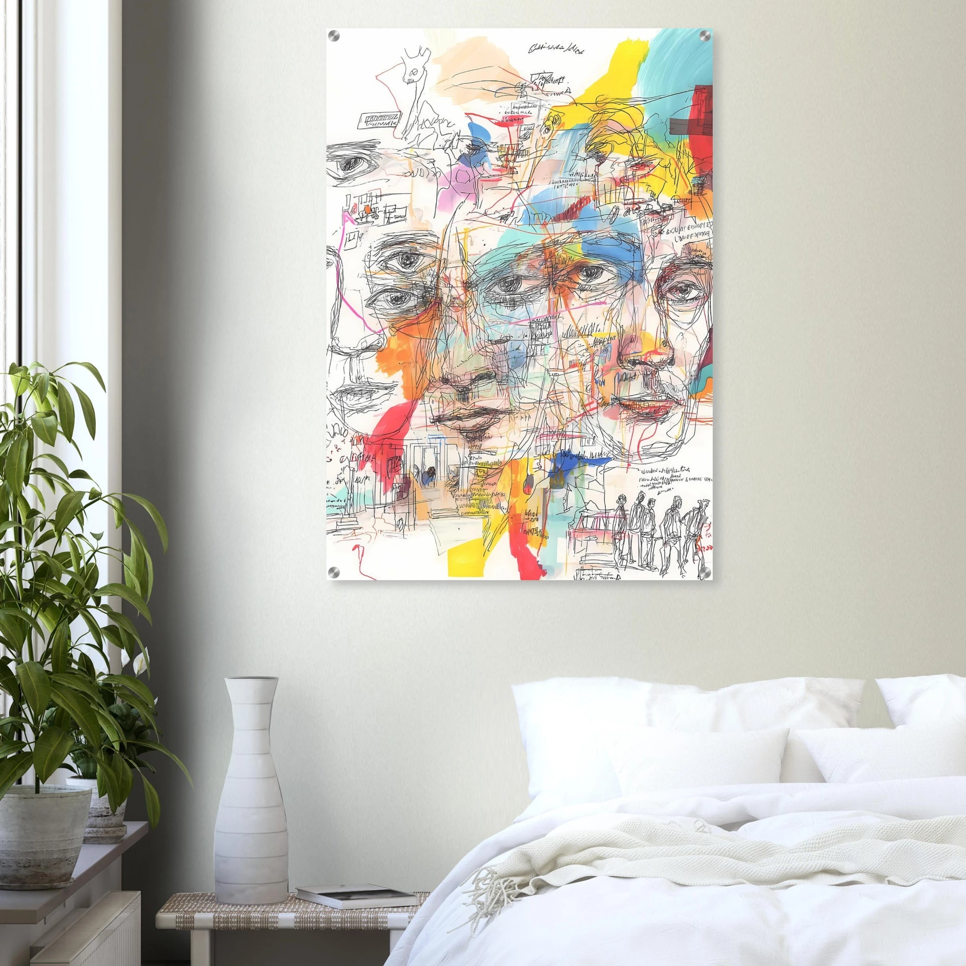 Carnet de Visages — tableau plexiglas — vue 7 — art mural STNCL