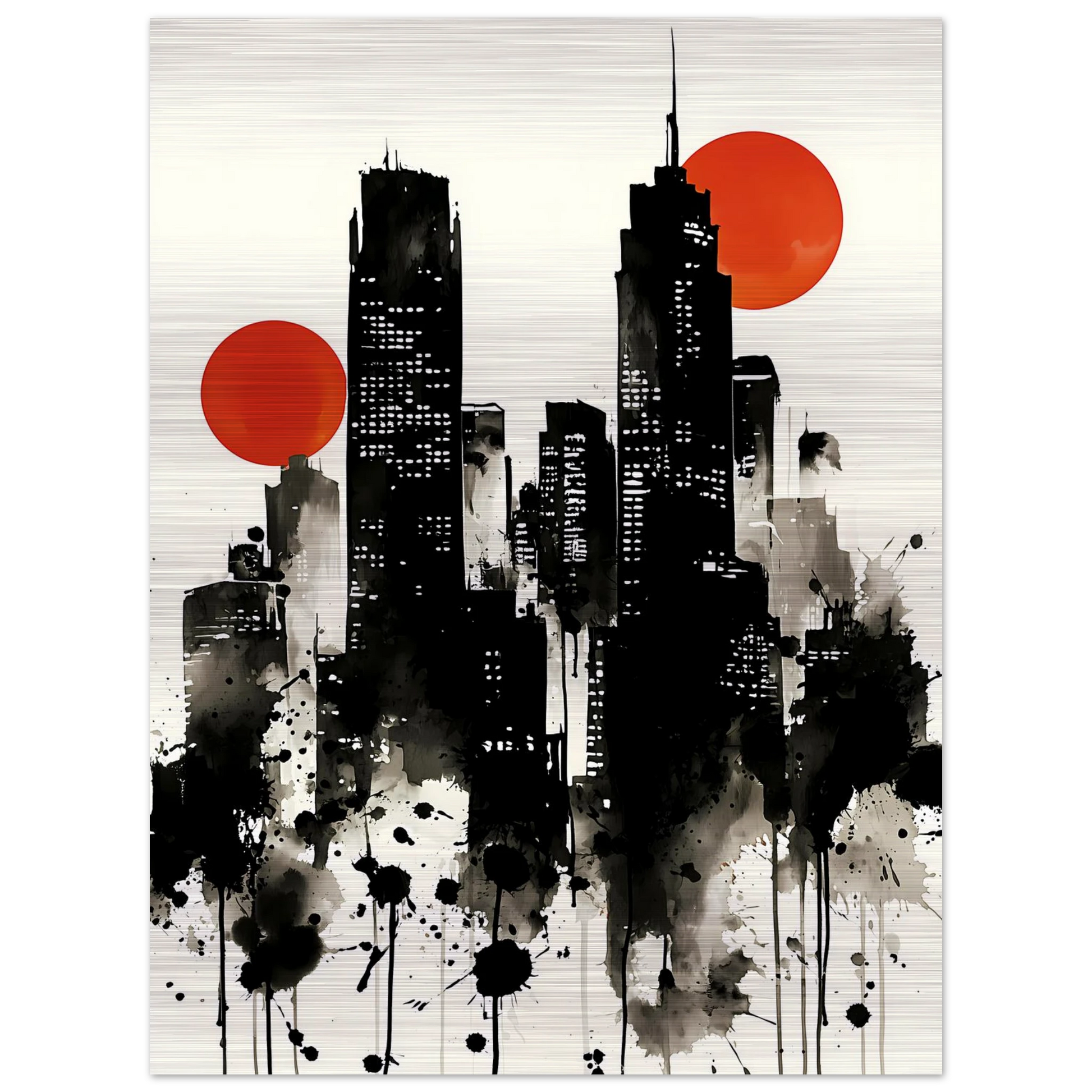 Ville d'Encre — tableau aluminium — vue 5 — art mural STNCL