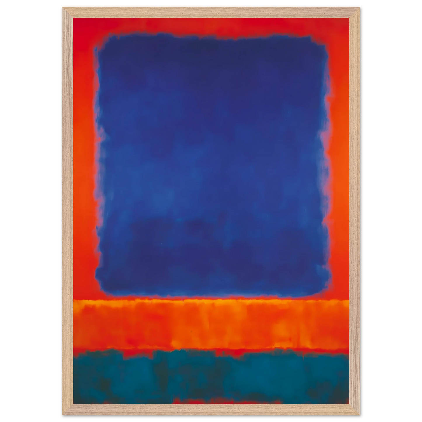 Bleu en Apesanteur — tableau encadré bois — vue 13 — art mural STNCL