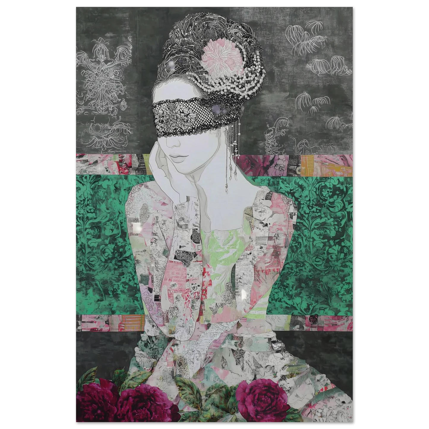 Dame de Dentelle — affiche d'art — vue 4 — art mural STNCL