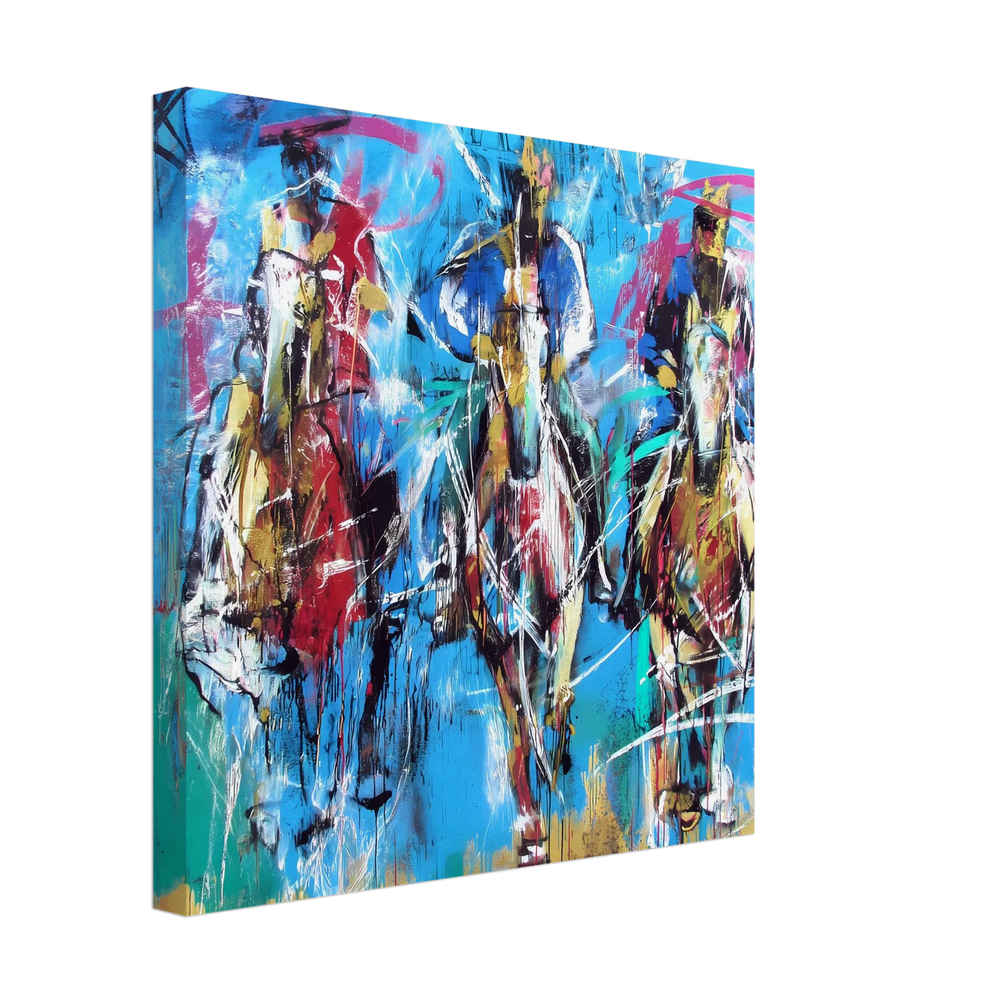 Trois Cavaliers — tableau sur toile — vue 3 — art mural STNCL