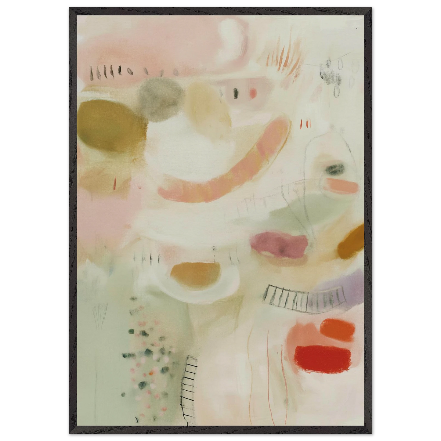 Murmures en Rosée Douce — tableau encadré bois — art mural STNCL