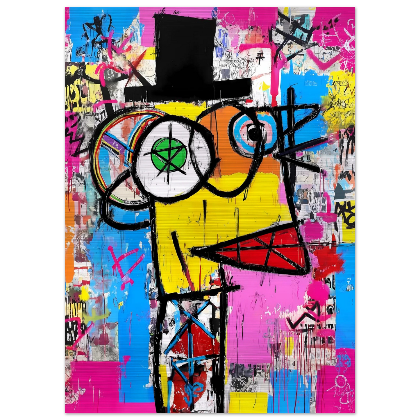 L'Homme au Chapeau Noir — tableau aluminium — vue 4 — art mural STNCL