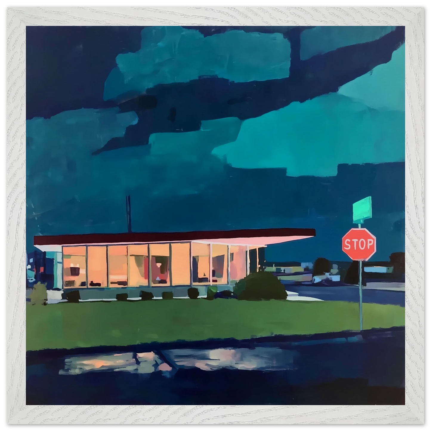 Lumière sur la Route — tableau encadré bois — vue 9 — art mural STNCL