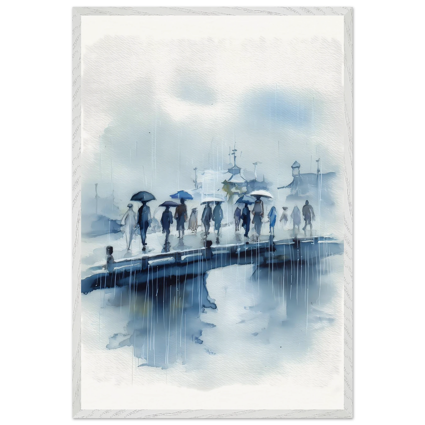 Pluie sur le Pont — tableau encadre bois — vue 7 — art mural STNCL
