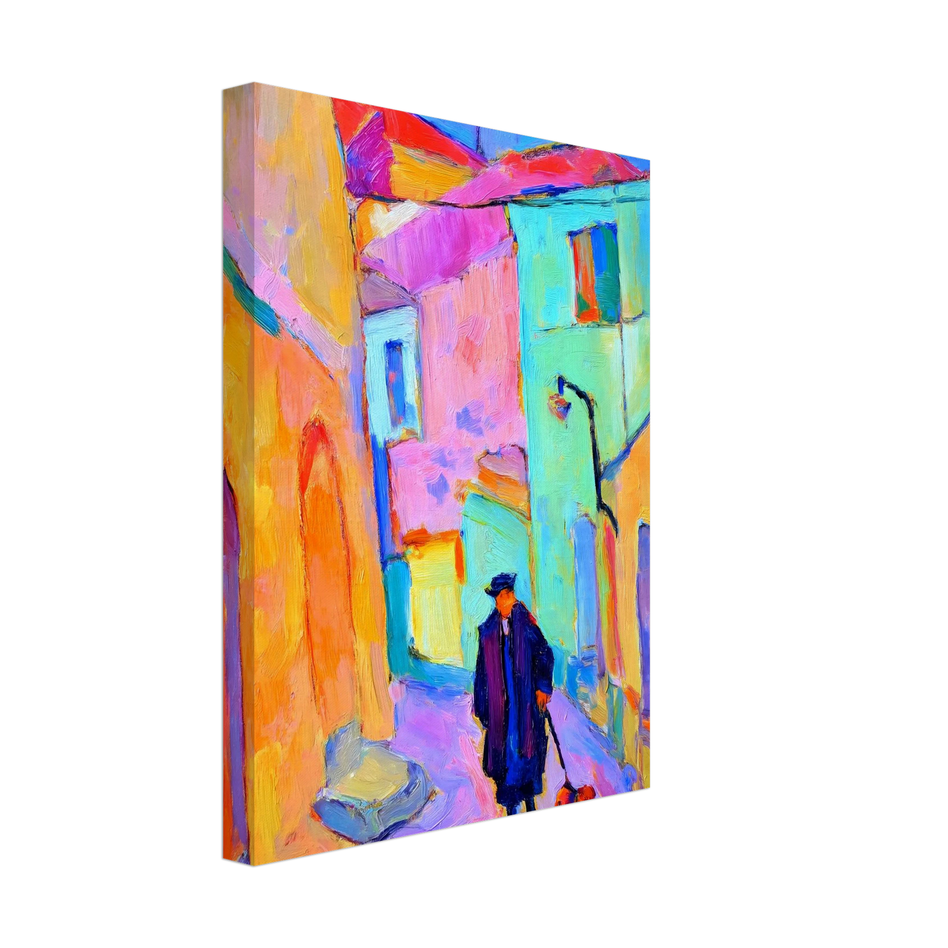 Le Promeneur en Bleu — tableau sur toile — vue 4 — art mural STNCL