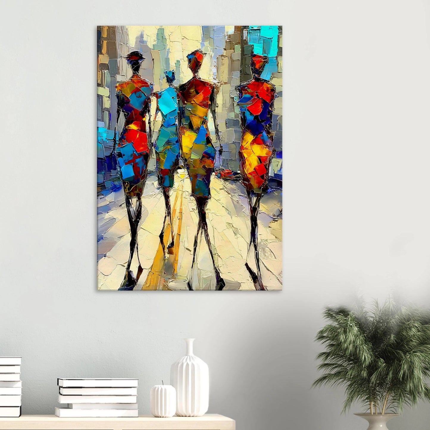 Silhouettes en Mosaïque — tableau sur toile — vue 6 — art mural STNCL