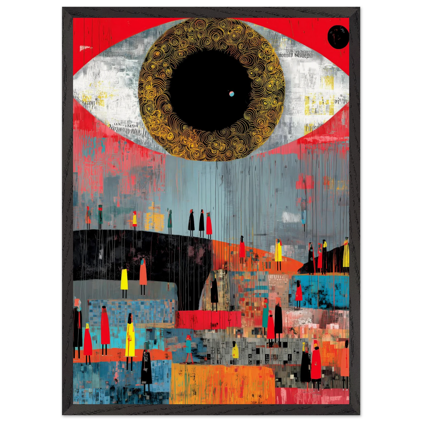 L'Oeil et la Foule — tableau encadre bois — vue 10 — art mural STNCL