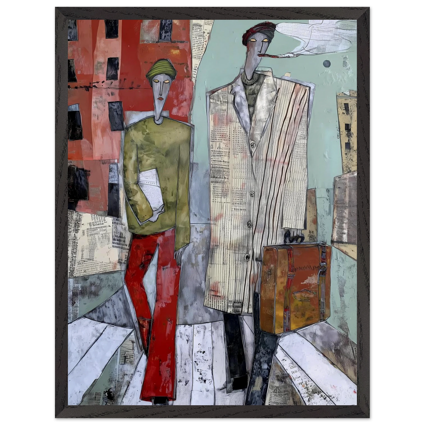 Les Voyageurs — tableau encadré bois — vue 15 — art mural STNCL