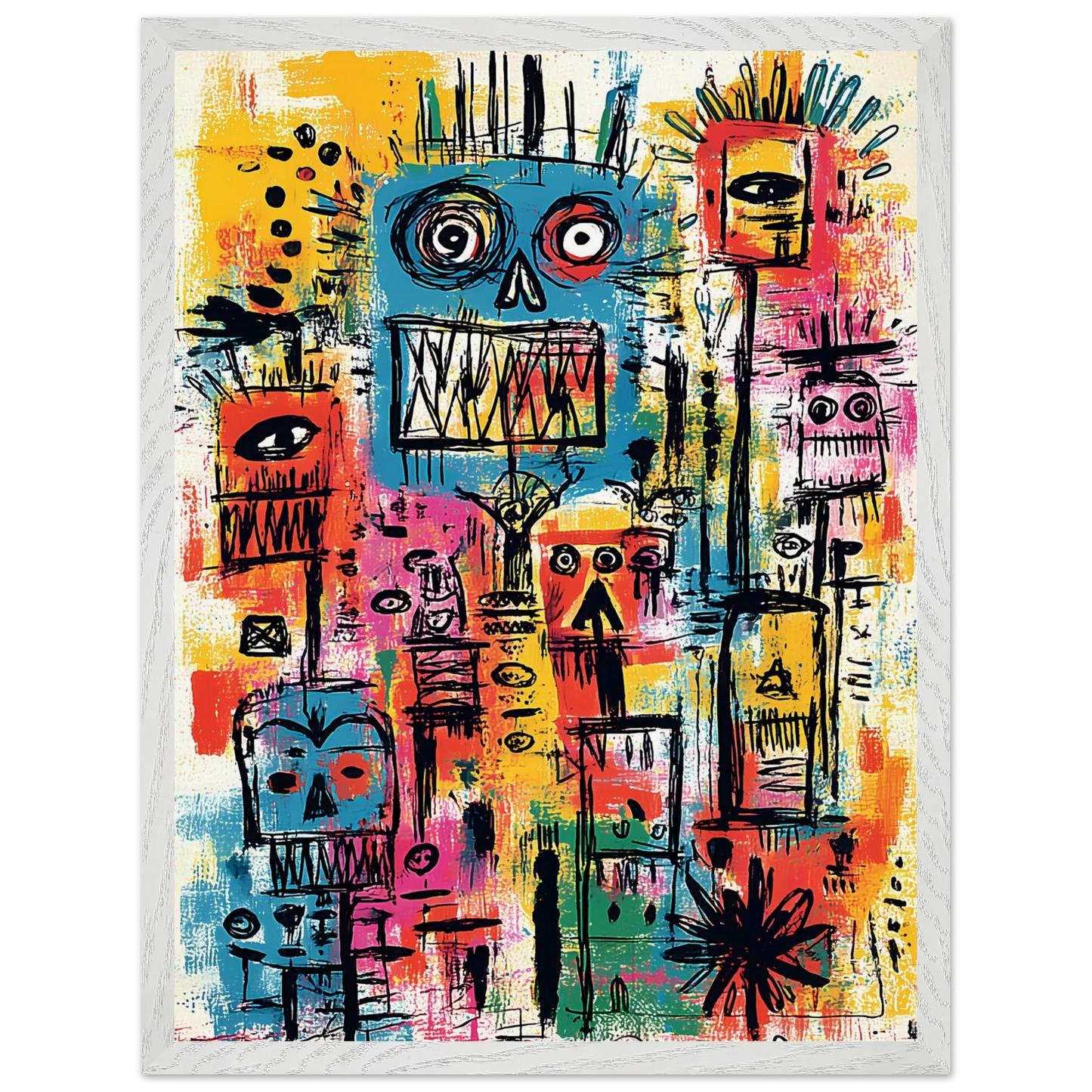 Totem des Esprits — tableau encadre bois — vue 8 — art mural STNCL
