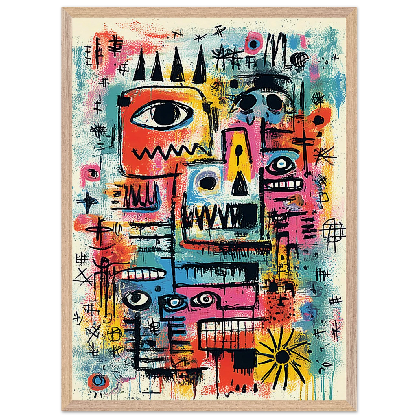 Tribu Primitive — tableau encadre bois — vue 13 — art mural STNCL