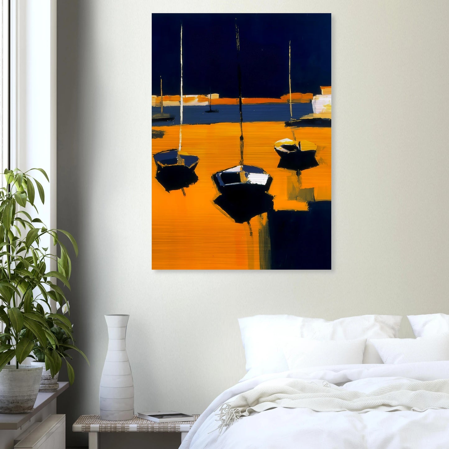 Barques au Soleil Couchant — tableau aluminium — vue 7 — art mural STNCL