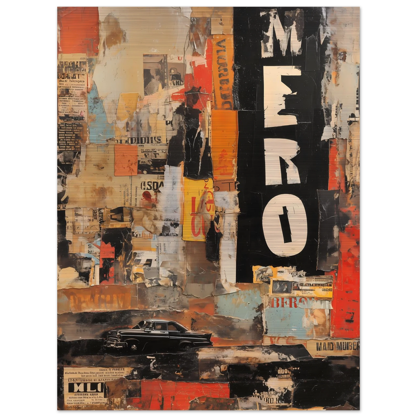 Affiches Lacérées — tableau aluminium — vue 5 — art mural STNCL