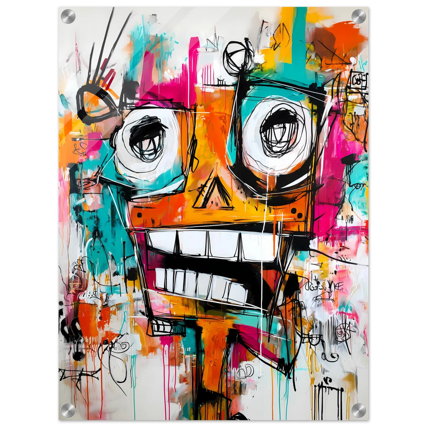 Face à Grands Yeux — tableau plexiglas — vue 4 — art mural STNCL