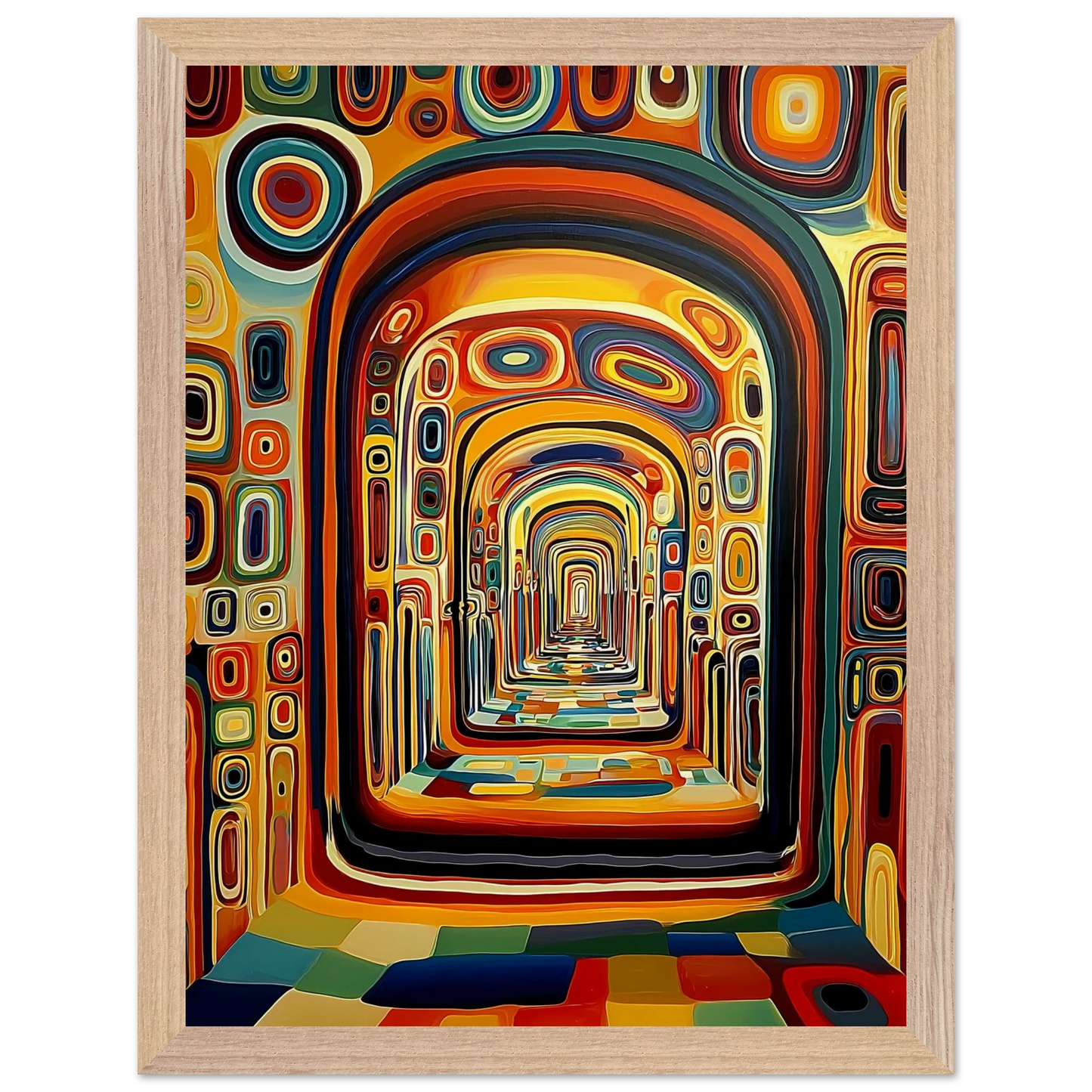 Enfilade Sans Fin — tableau encadré bois — vue 12 — art mural STNCL