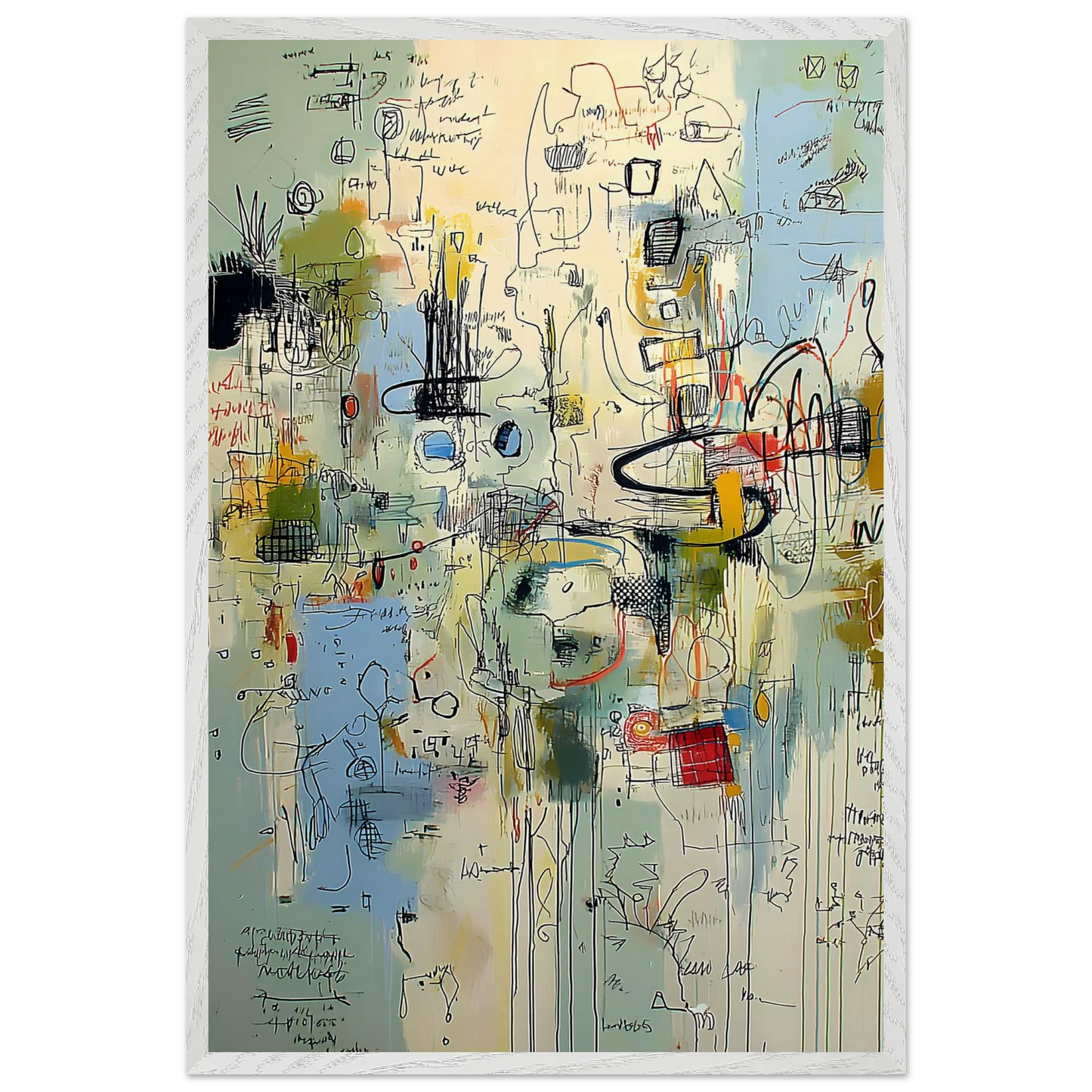 Écriture du Vent — tableau encadré bois — vue 7 — art mural STNCL