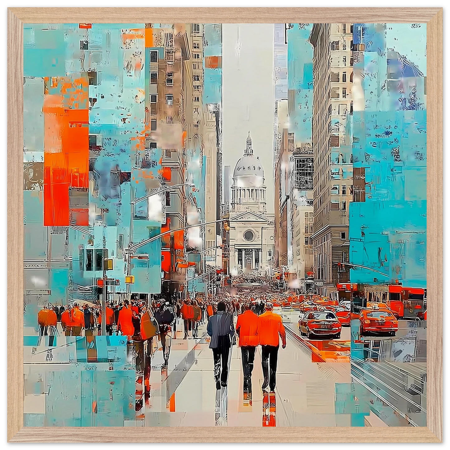 Avenue Cathédrale — tableau encadré bois — vue 3 — art mural STNCL