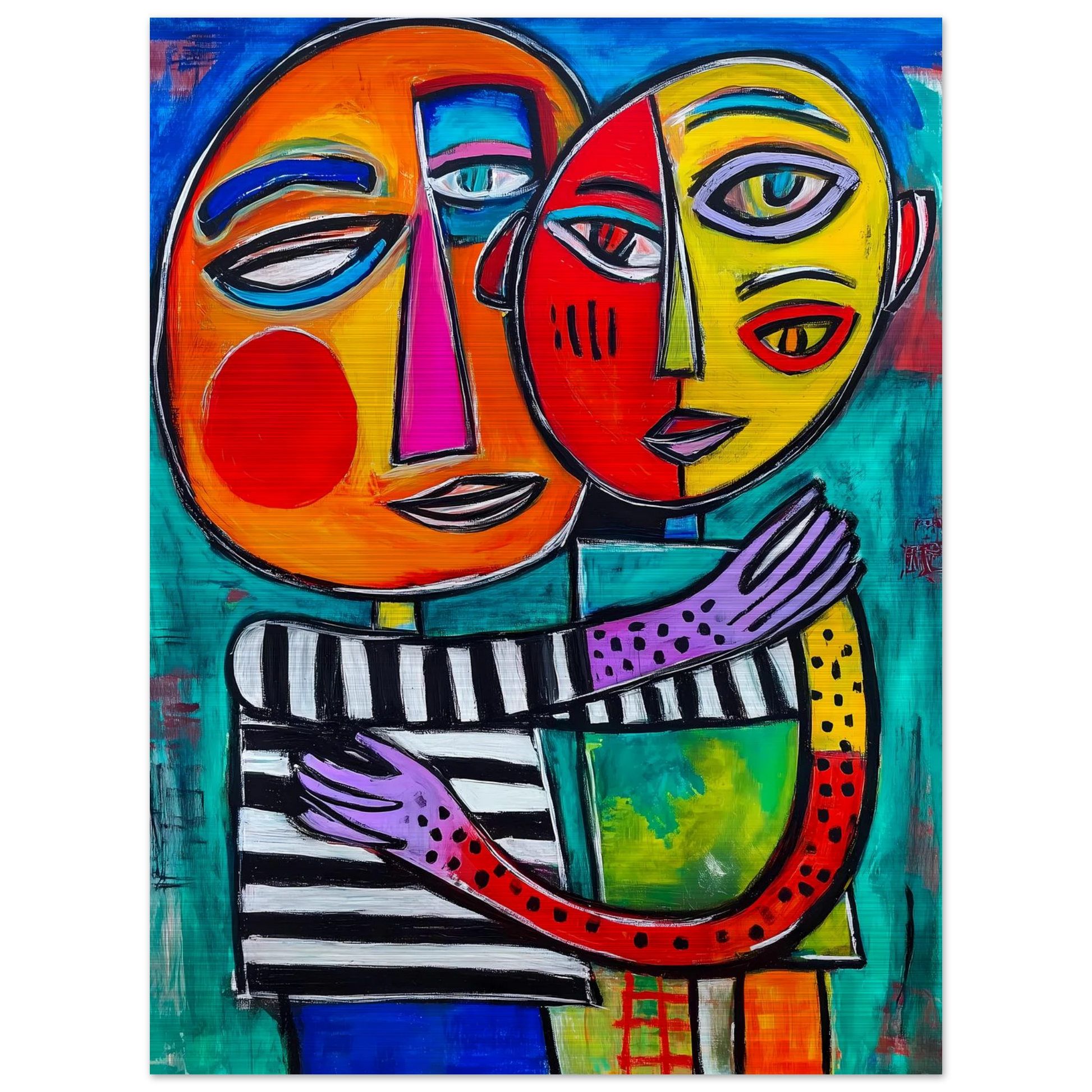 Étreinte Cubiste — tableau aluminium — vue 5 — art mural STNCL